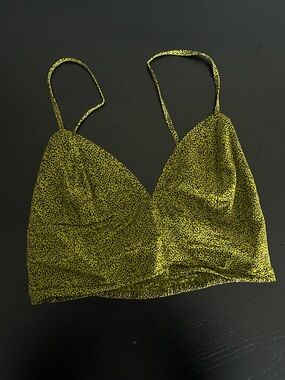 Green Dotted crop top with Spaghetti Straps